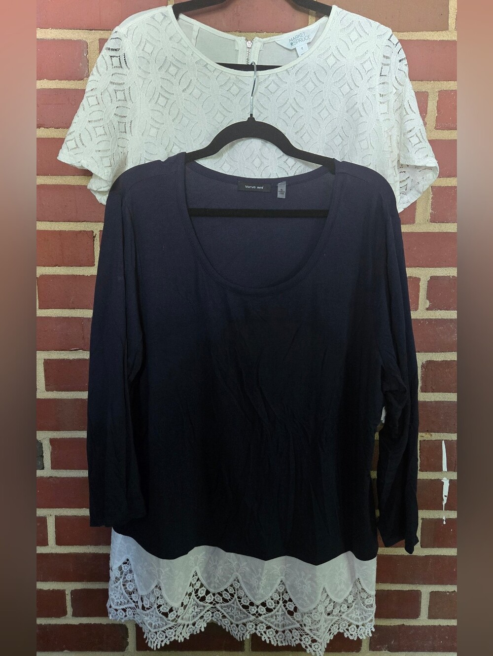 Market & Spruce 1X + Verve Ami XL Lace Tops Bundle